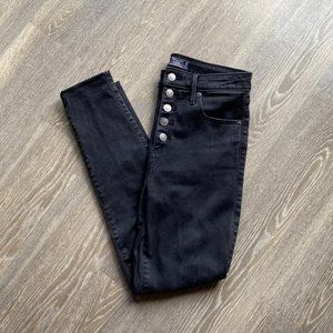 A&F Curve Love Button Fly Black Jeans 2R